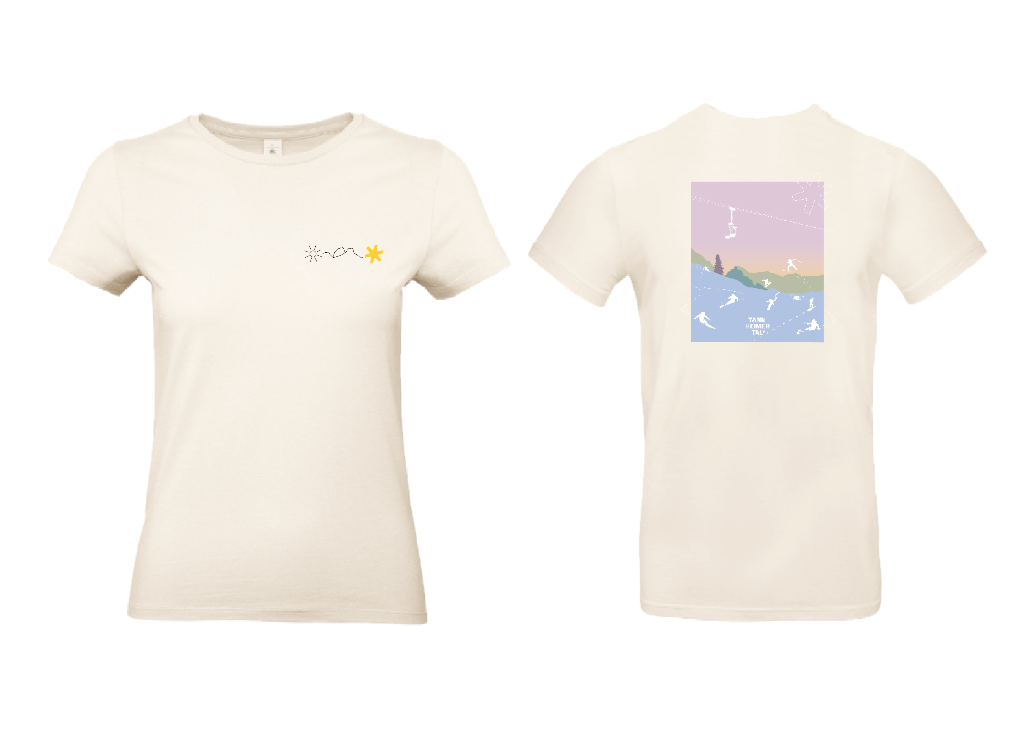 Damen T-Shirt , Natural Raw